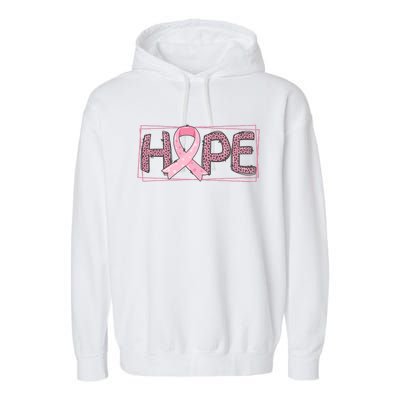 Breast Cancer Awareness Leopard Ribbon Garment-Dyed Fleece Hoodie