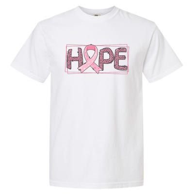 Breast Cancer Awareness Leopard Ribbon Garment-Dyed Heavyweight T-Shirt