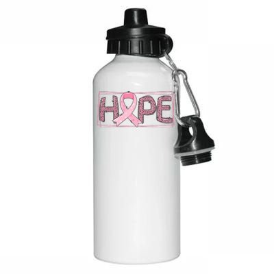 Breast Cancer Awareness Leopard Ribbon Aluminum Water Bottle