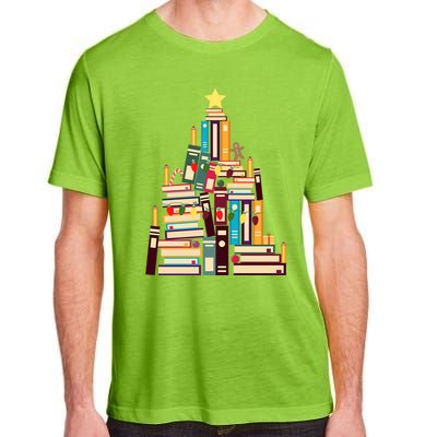 Booklovers Christmas Book Tree Funny Gift Adult ChromaSoft Performance T-Shirt