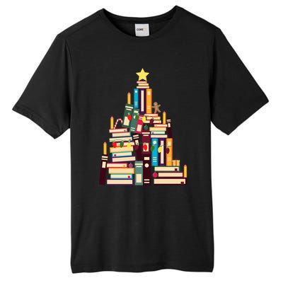 Booklovers Christmas Book Tree Funny Gift Tall Fusion ChromaSoft Performance T-Shirt