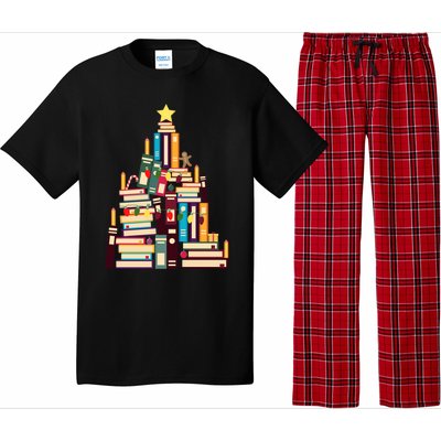 Booklovers Christmas Book Tree Funny Gift Pajama Set