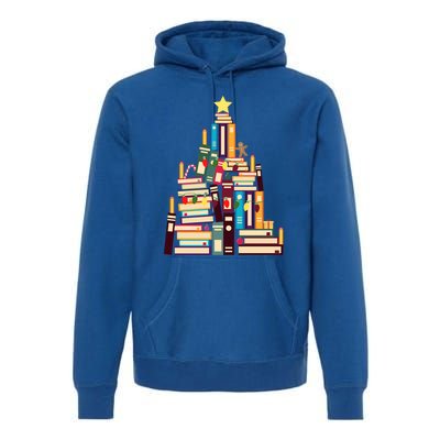 Booklovers Christmas Book Tree Funny Gift Premium Hoodie