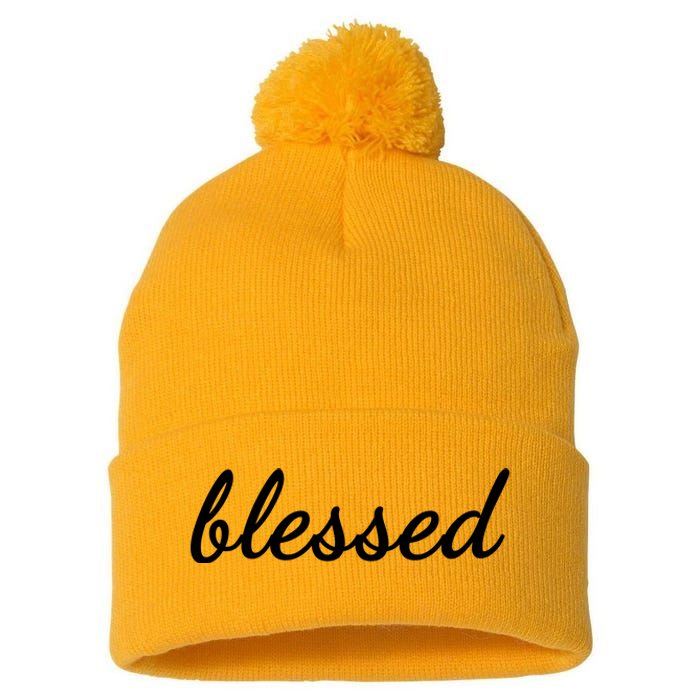 Blessed Christian Pom Pom 12in Knit Beanie