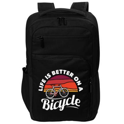 Bike Cycling Biking Cyclist Retro Theme Bicycle Quote Saying Funny Gift Impact Tech Backpack