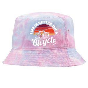 Bike Cycling Biking Cyclist Retro Theme Bicycle Quote Saying Funny Gift Tie-Dyed Bucket Hat