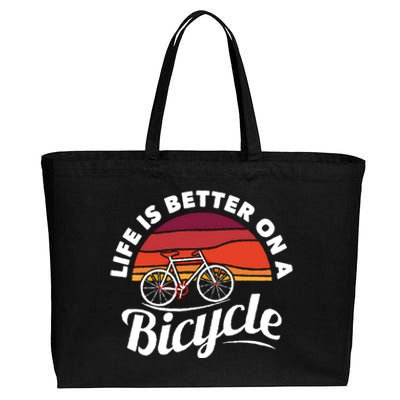 Bike Cycling Biking Cyclist Retro Theme Bicycle Quote Saying Funny Gift Cotton Canvas Jumbo Tote