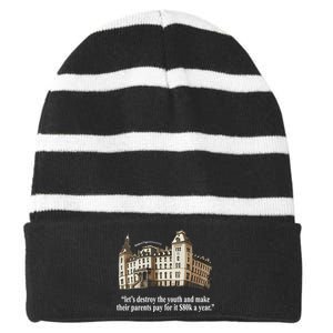 Black Cactus Bricks N’ Papers University Lets Destroy The Make Their Striped Beanie with Solid Band