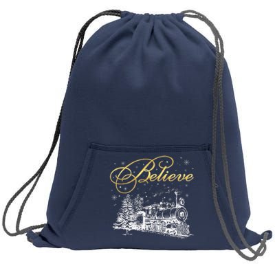 Believe Christmas Sweatshirt Cinch Pack Bag