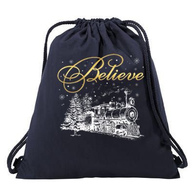 Believe Christmas Drawstring Bag