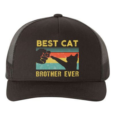 Best Cat Brother Ever Vintage Cats Happy Father's Day Yupoong Adult 5-Panel Trucker Hat