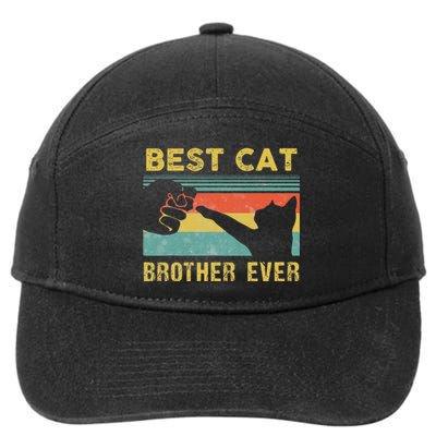 Best Cat Brother Ever Vintage Cats Happy Father's Day 7-Panel Snapback Hat