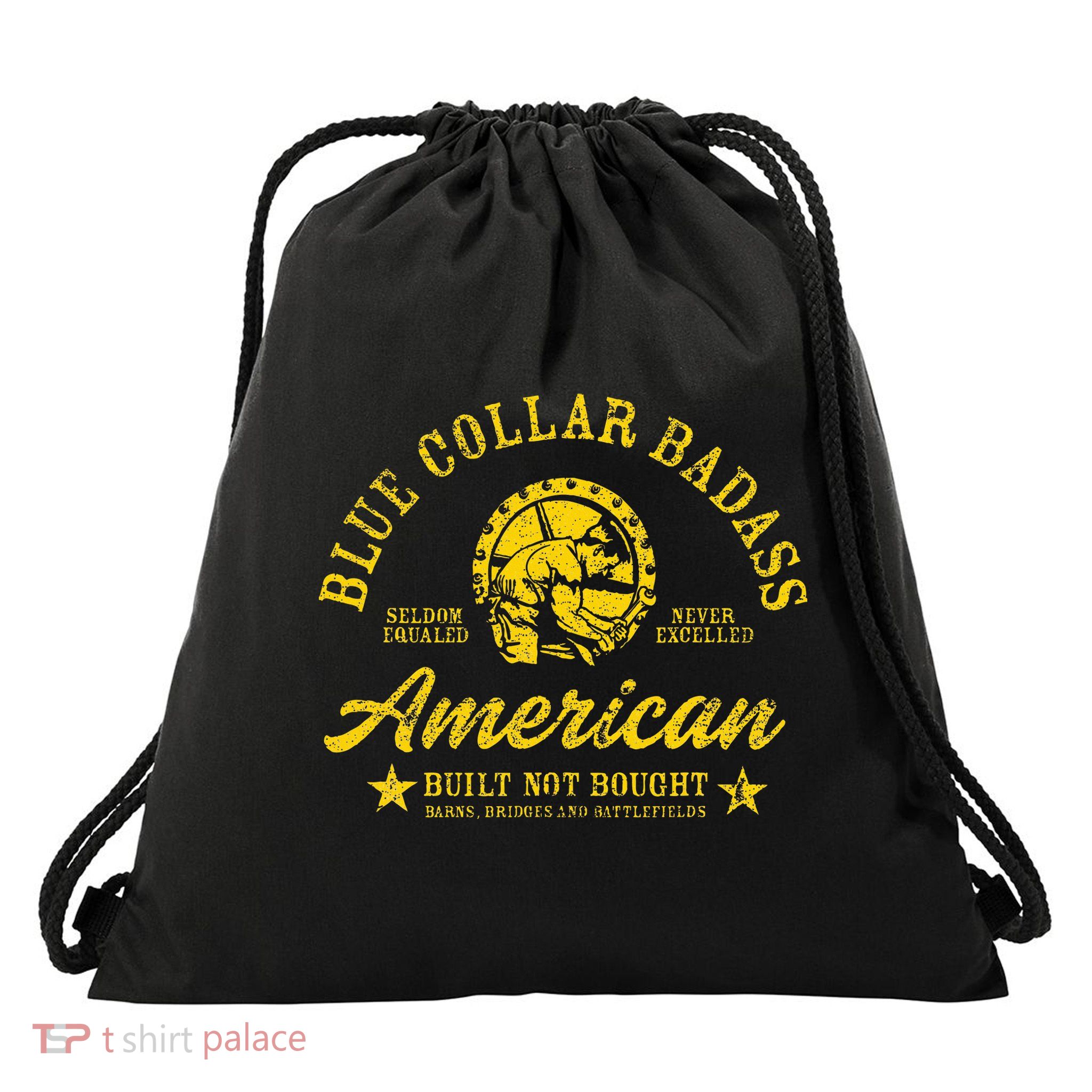 Blue Collar Badass Drawstring Bag