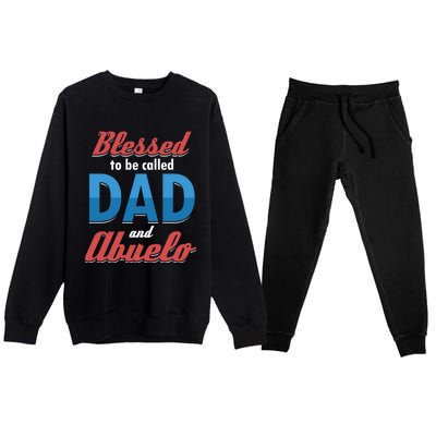 Blessed Called Blessing Father Dad Abuelo Granddad Gift Cute Gift Premium Crewneck Sweatsuit Set