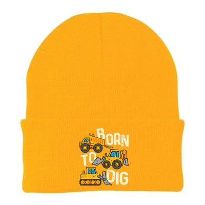 Boy Construction Born To Dig Excavator Digger Trucks Knit Cap Winter Beanie