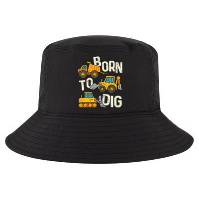 Boy Construction Born To Dig Excavator Digger Trucks Cool Comfort Performance Bucket Hat