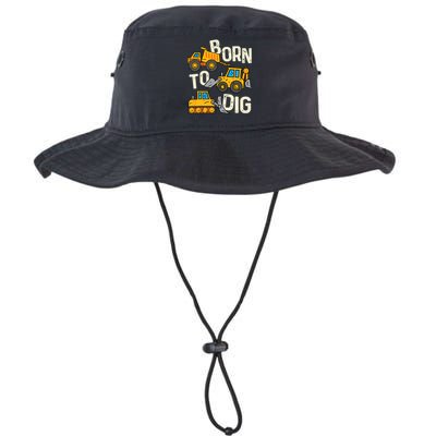 Boy Construction Born To Dig Excavator Digger Trucks Legacy Cool Fit Booney Bucket Hat