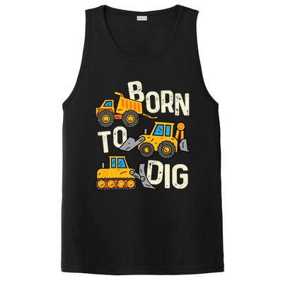 Boy Construction Born To Dig Excavator Digger Trucks PosiCharge Competitor Tank