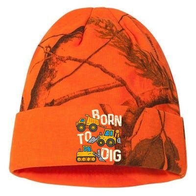 Boy Construction Born To Dig Excavator Digger Trucks Kati Licensed 12" Camo Beanie