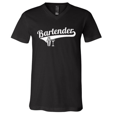 Bartender Cocktail V-Neck T-Shirt