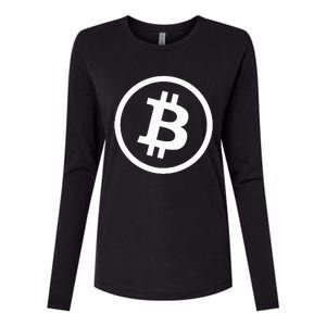 Bitcoin Cryptocurrency Btc Neck Position Bitcoin Womens Cotton Relaxed Long Sleeve T-Shirt