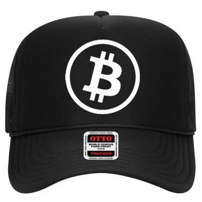 Bitcoin Cryptocurrency Btc Neck Position Bitcoin High Crown Mesh Back Trucker Hat