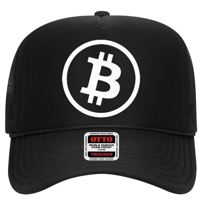 Bitcoin Cryptocurrency Btc Neck Position Bitcoin High Crown Mesh Back Trucker Hat