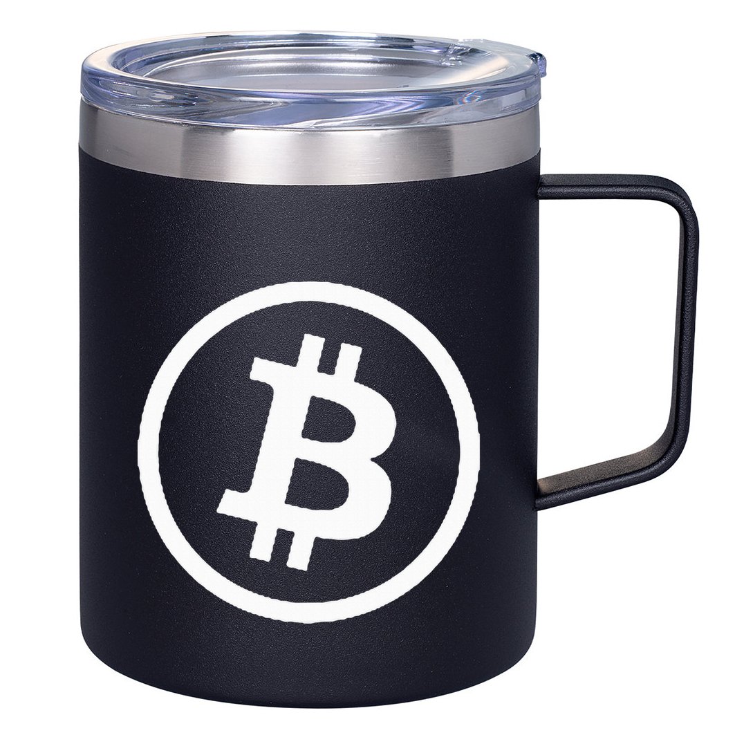 Bitcoin Cryptocurrency Btc Neck Position Bitcoin 12oz Stainless Steel Coffee Mug