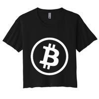 Bitcoin Cryptocurrency Btc Neck Position Bitcoin Women's Crop Top Tee