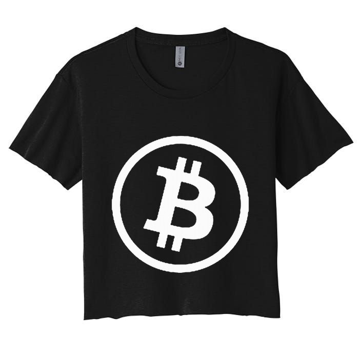 Bitcoin Cryptocurrency Btc Neck Position Bitcoin Women's Crop Top Tee