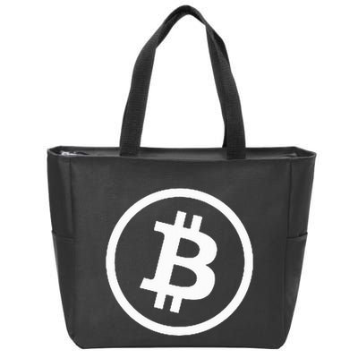 Bitcoin Cryptocurrency Btc Neck Position Bitcoin Zip Tote Bag