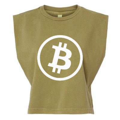 Bitcoin Cryptocurrency Btc Neck Position Bitcoin Garment-Dyed Women's Muscle Tee
