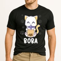 Boba Cat Bubble Tea Chibi Kitten Cooling Performance Crew T-Shirt