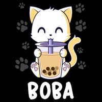 Boba Cat Bubble Tea Chibi Kitten Cooling Performance Crew T-Shirt