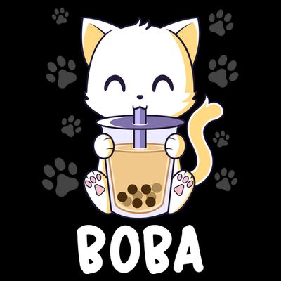 Boba Cat Bubble Tea Chibi Kitten T-Shirt