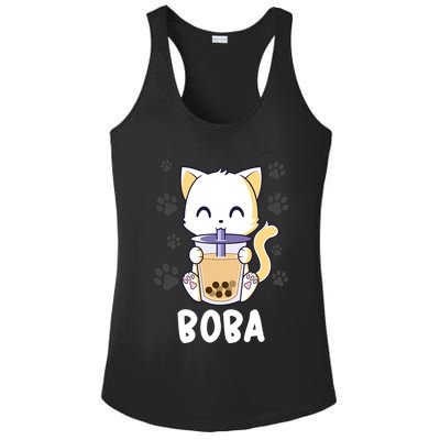 Boba Cat Bubble Tea Chibi Kitten Ladies PosiCharge Competitor Racerback Tank
