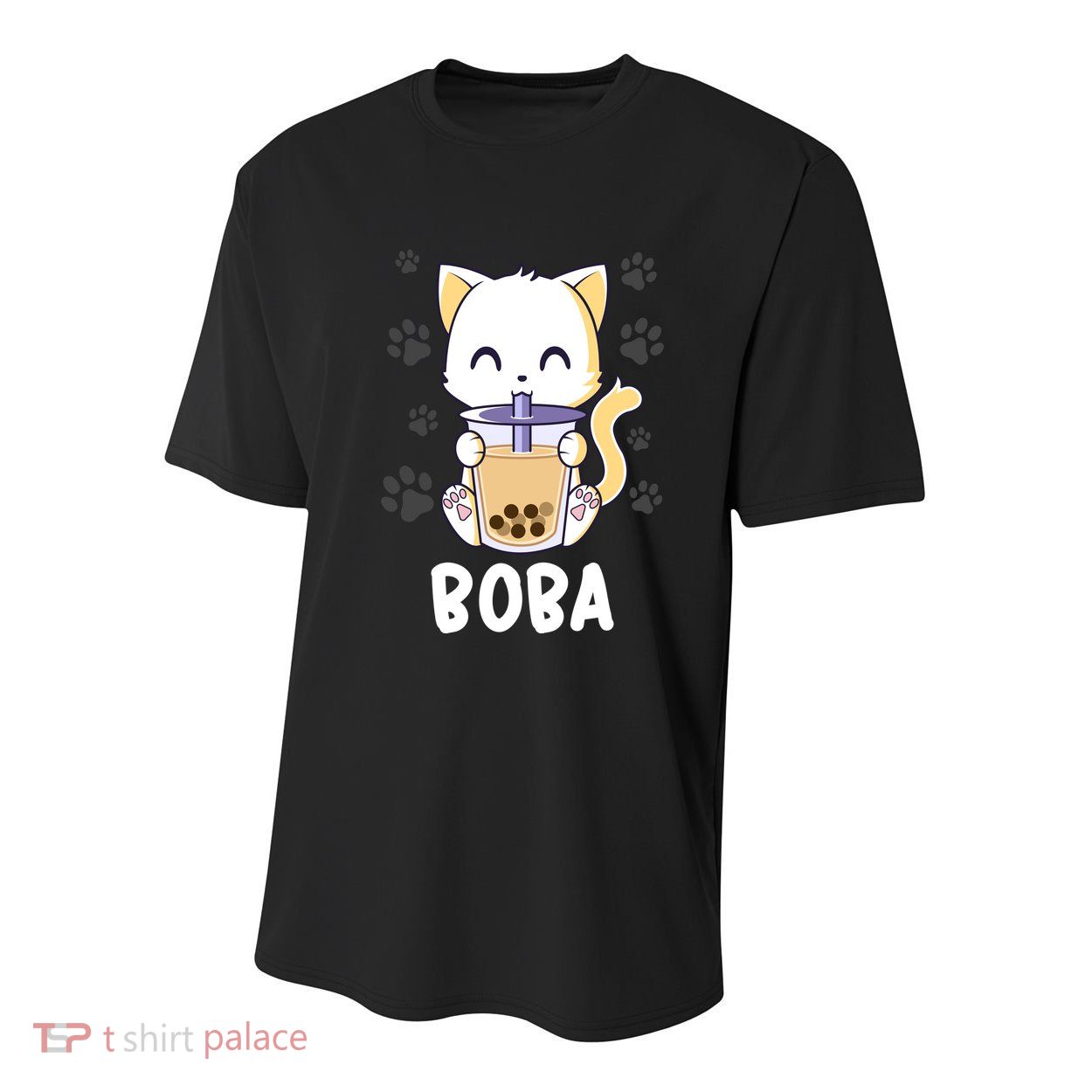 Boba Cat Bubble Tea Chibi Kitten Youth Performance Sprint T-Shirt