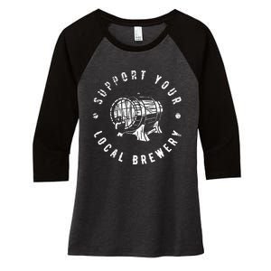 Brewery Craft Beer Women's Tri-Blend 3/4-Sleeve Raglan Shirt