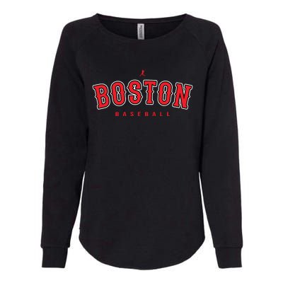 Boston City Baseball Retro Vintage Baseball Lover Boston Womens California Wash Sweatshirt