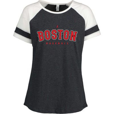 Boston City Baseball Retro Vintage Baseball Lover Boston Enza Ladies Jersey Colorblock Tee