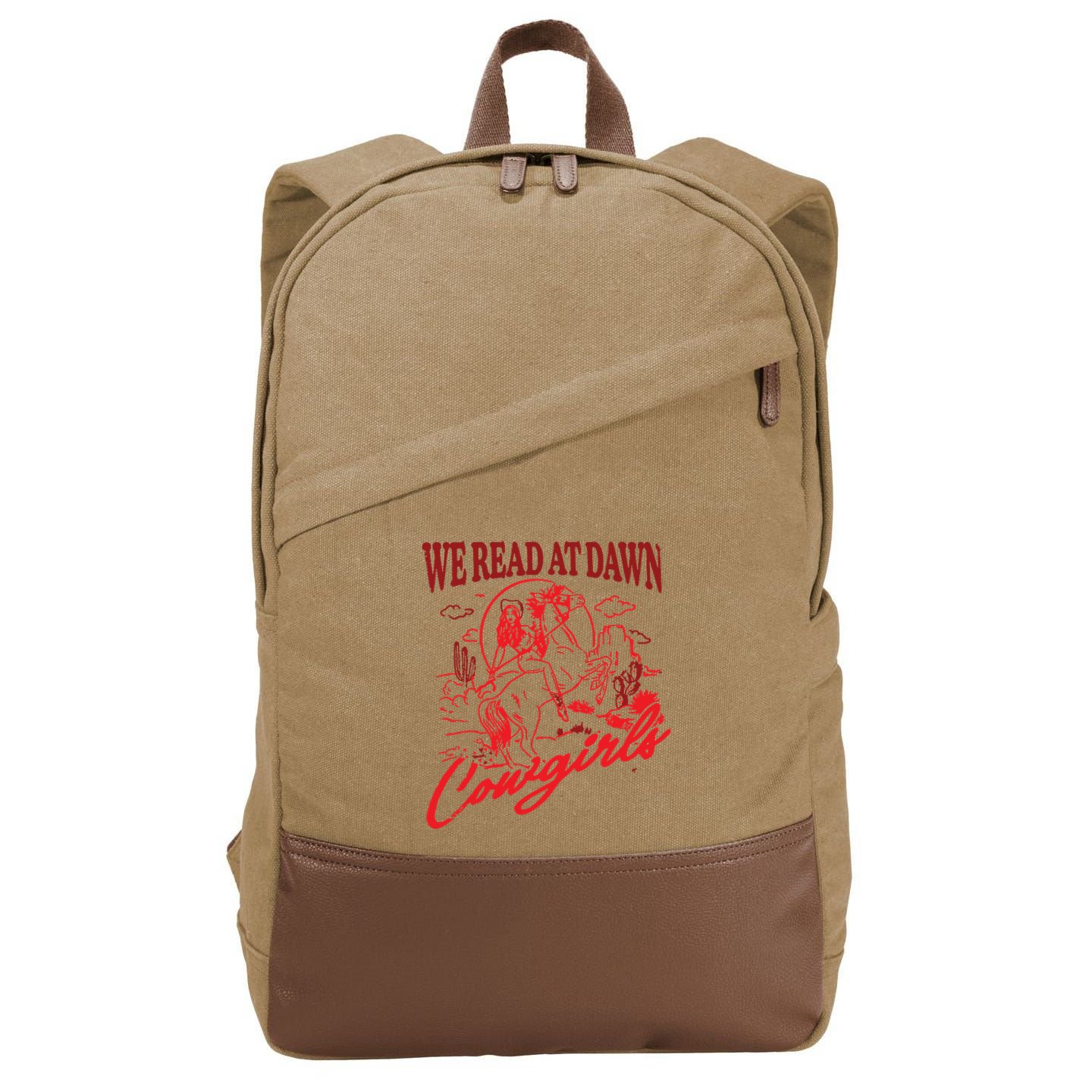 Bookish Cowgirl Cotton Canvas Backpack