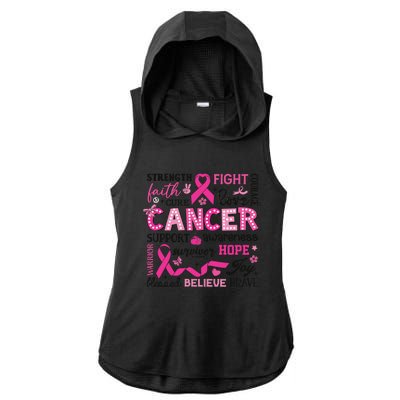 Breast Cancer Ladies PosiCharge Tri-Blend Wicking Draft Hoodie Tank