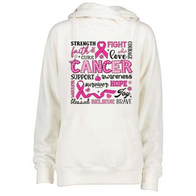 Breast Cancer Womens Funnel Neck Pullover Hood