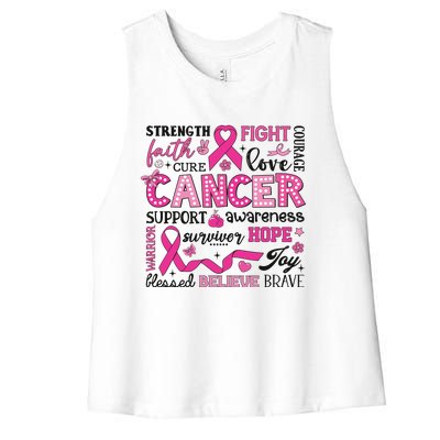 Breast Cancer Women's Racerback Cropped Tank