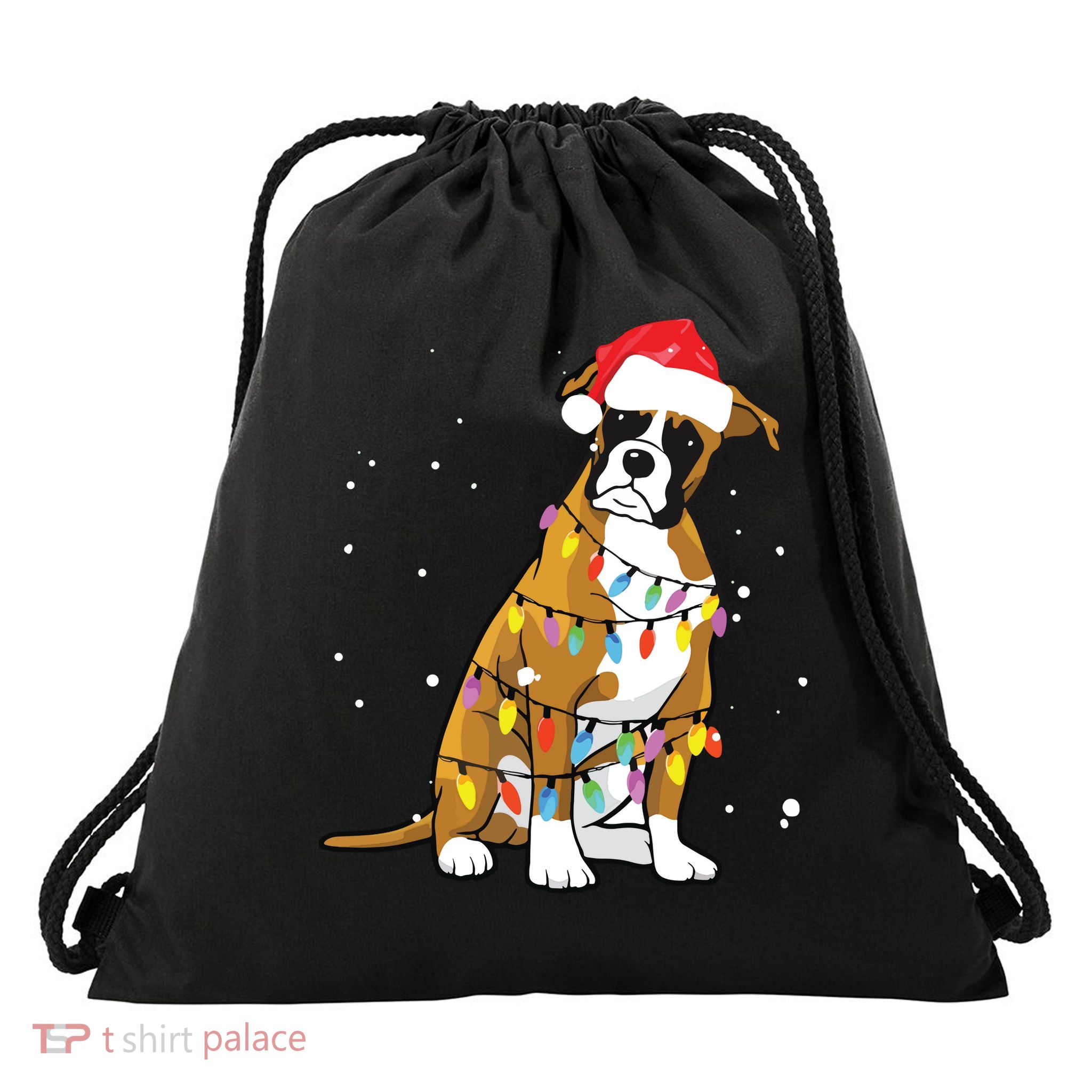 Boxer Christmas Boxer Dog Christmas Gift Drawstring Bag