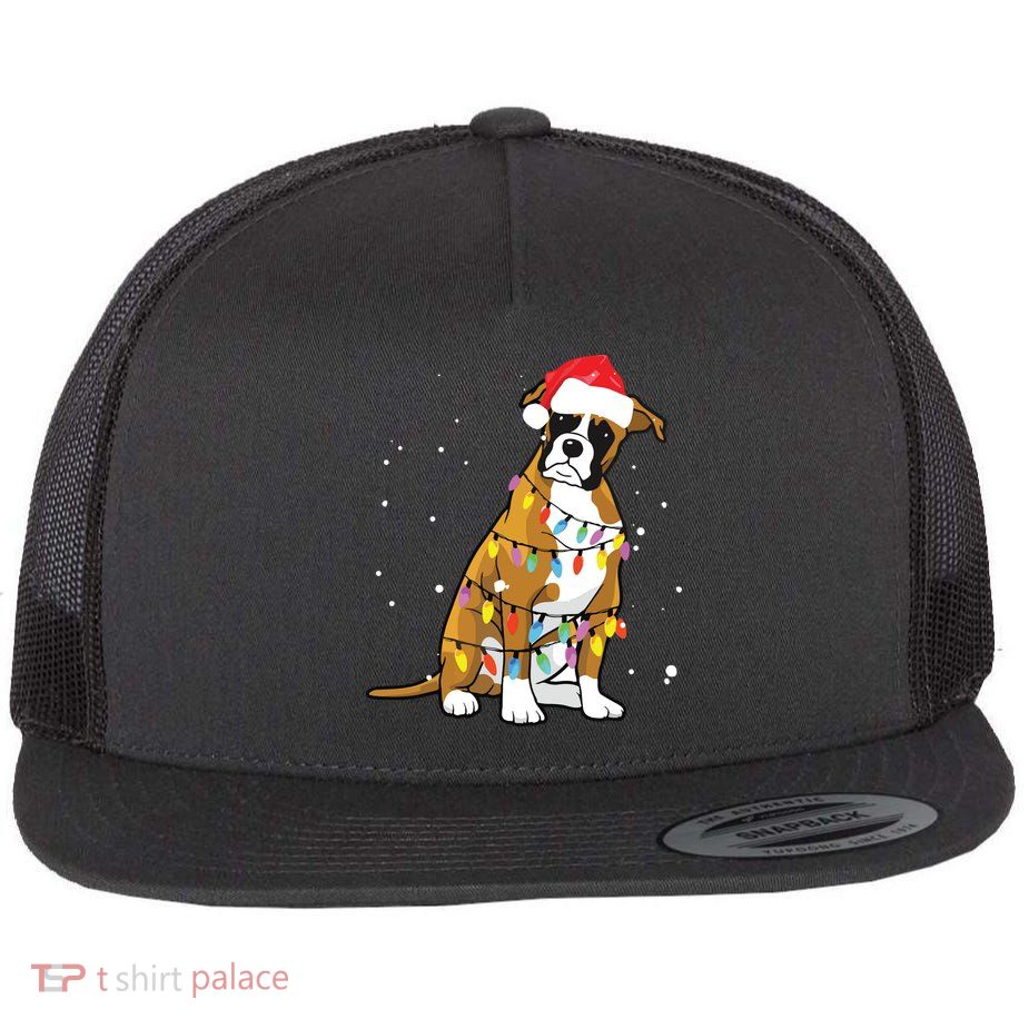 Boxer Christmas Boxer Dog Christmas Gift Flatbill Hat