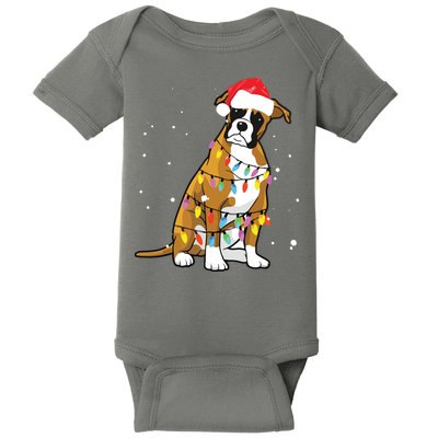Boxer Christmas Boxer Dog Christmas Gift Baby Bodysuit