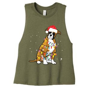 Boxer Christmas Boxer Dog Christmas Gift Women's Racerback Cropped Tank