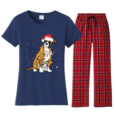 Boxer Christmas Boxer Dog Christmas Gift Women's Flannel Pajama Set