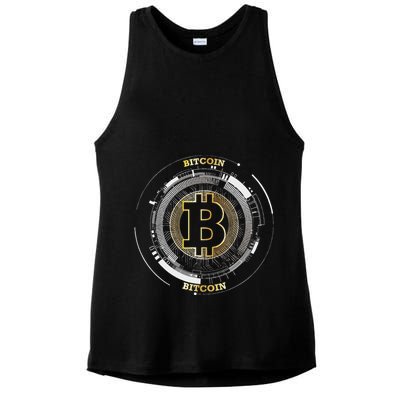Bitcoin Coin Btc Crypto Currency Traders Blockchain Miners Ladies PosiCharge Tri-Blend Wicking Tank
